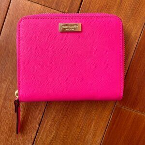 Kate Spade Hot Pink Gold Zipper Wallet